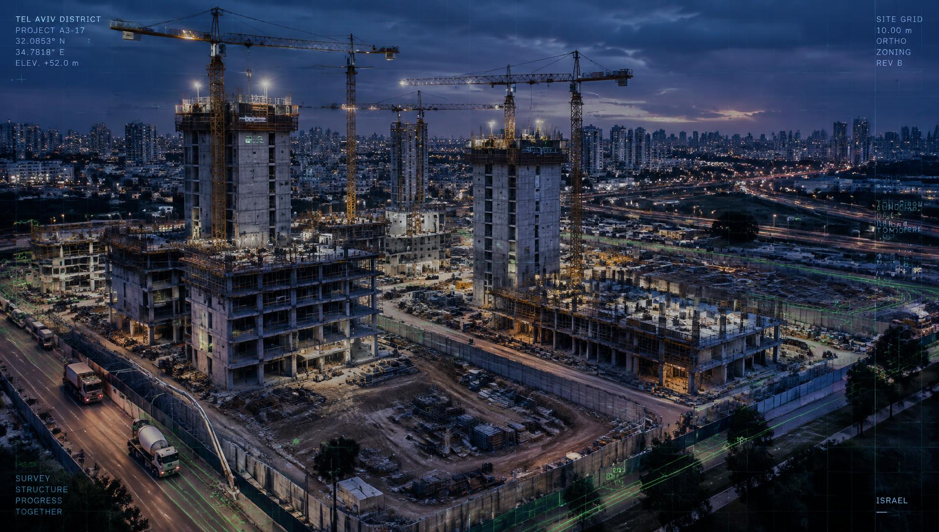 מיפוי אווירי של אתר בנייה בפריסה ארצית